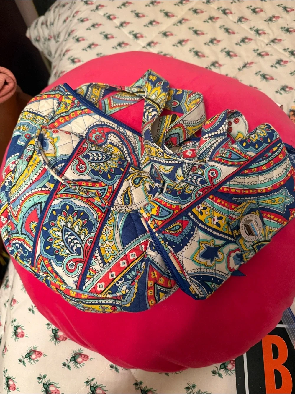 Vera Bradley Multicolor Paisley Quilted Shoulder Bag and wallet set